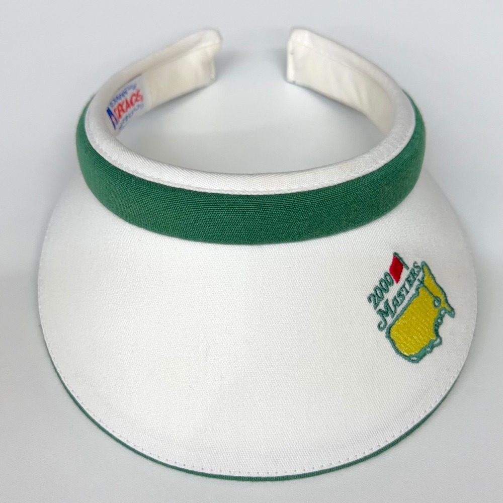 Vintage 2000 Masters Golf Tournament Visor Texace White Green Made in USA